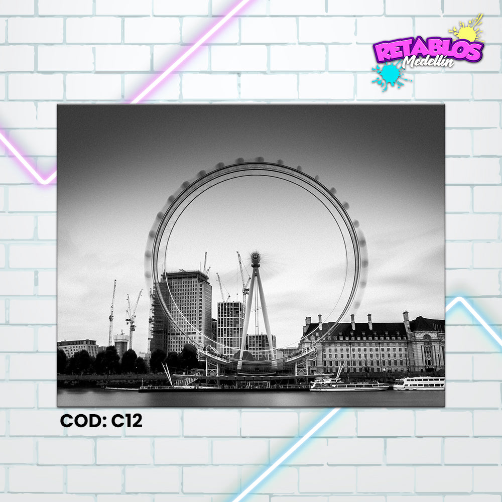 C12 LONDON EYE BW