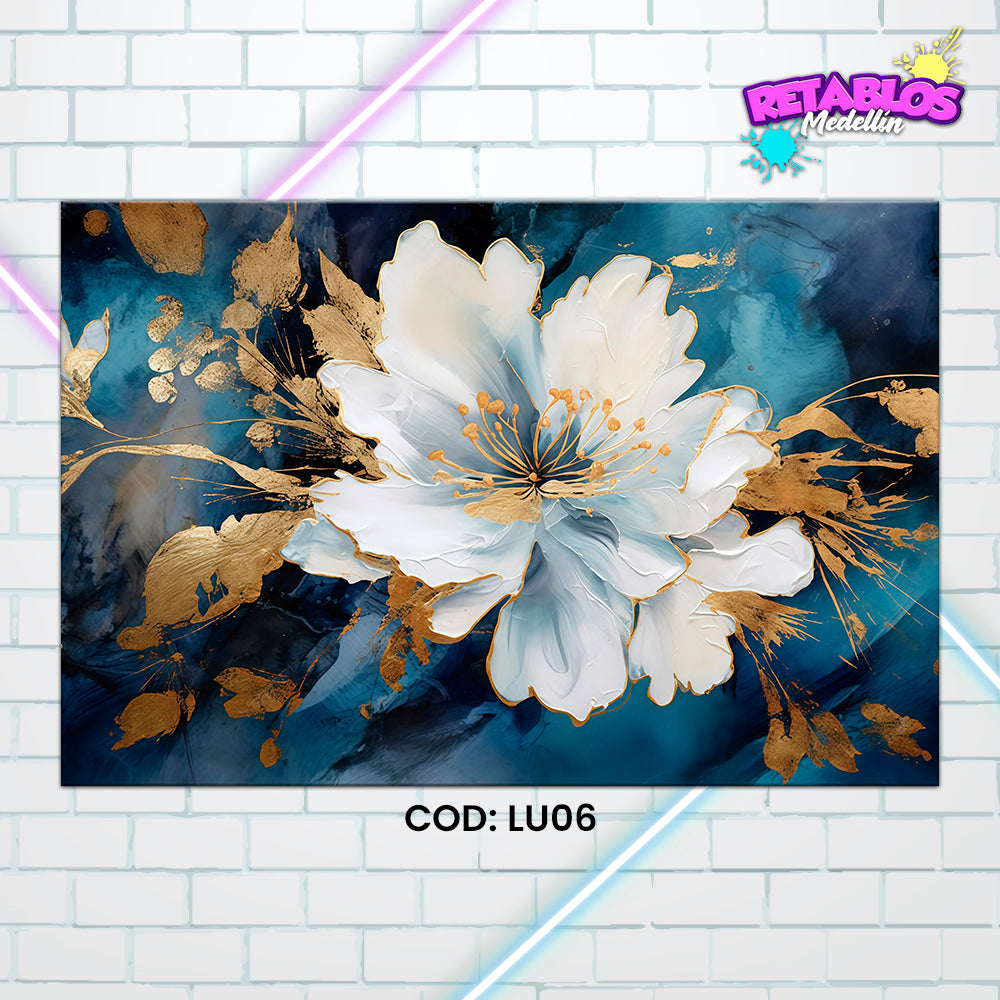 LU06 WHITE AND GOLD FLOWER