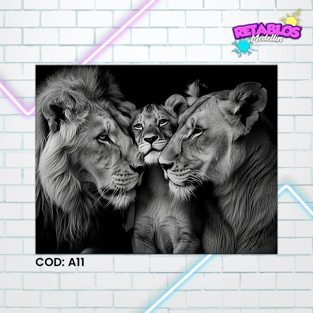 A11 FAMILIA DE LEONES BW
