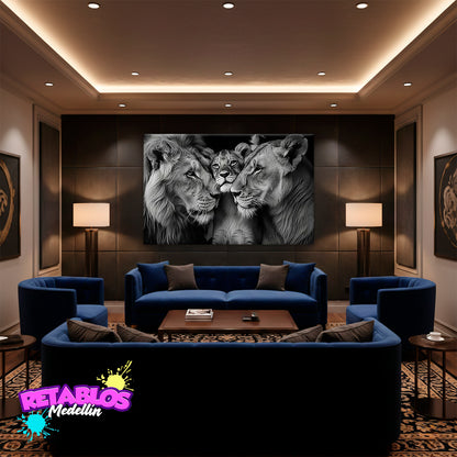 A11 FAMILIA DE LEONES BW