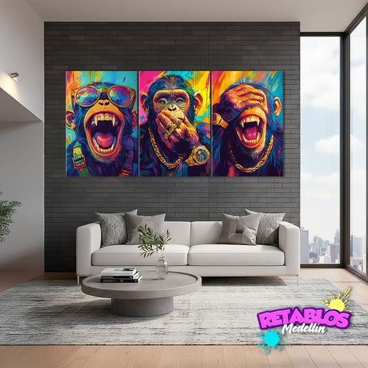 A23 3 MONOS POP ART 3 PIEZAS
