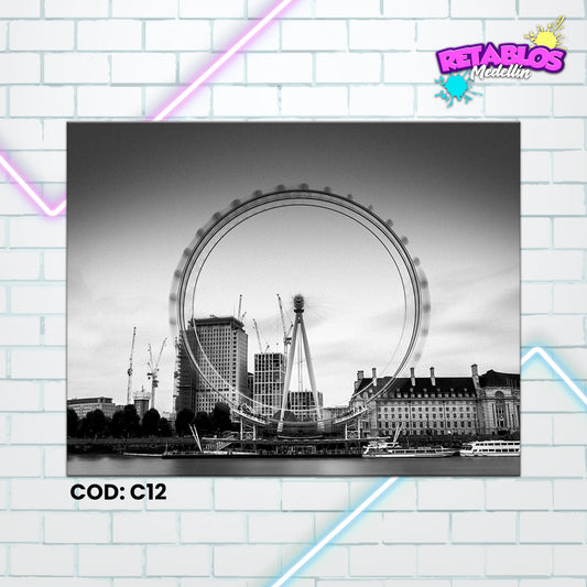 C12 LONDON EYE BW