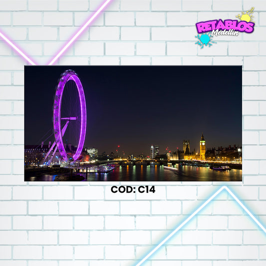 C14 LONDON EYE AT NIGHT