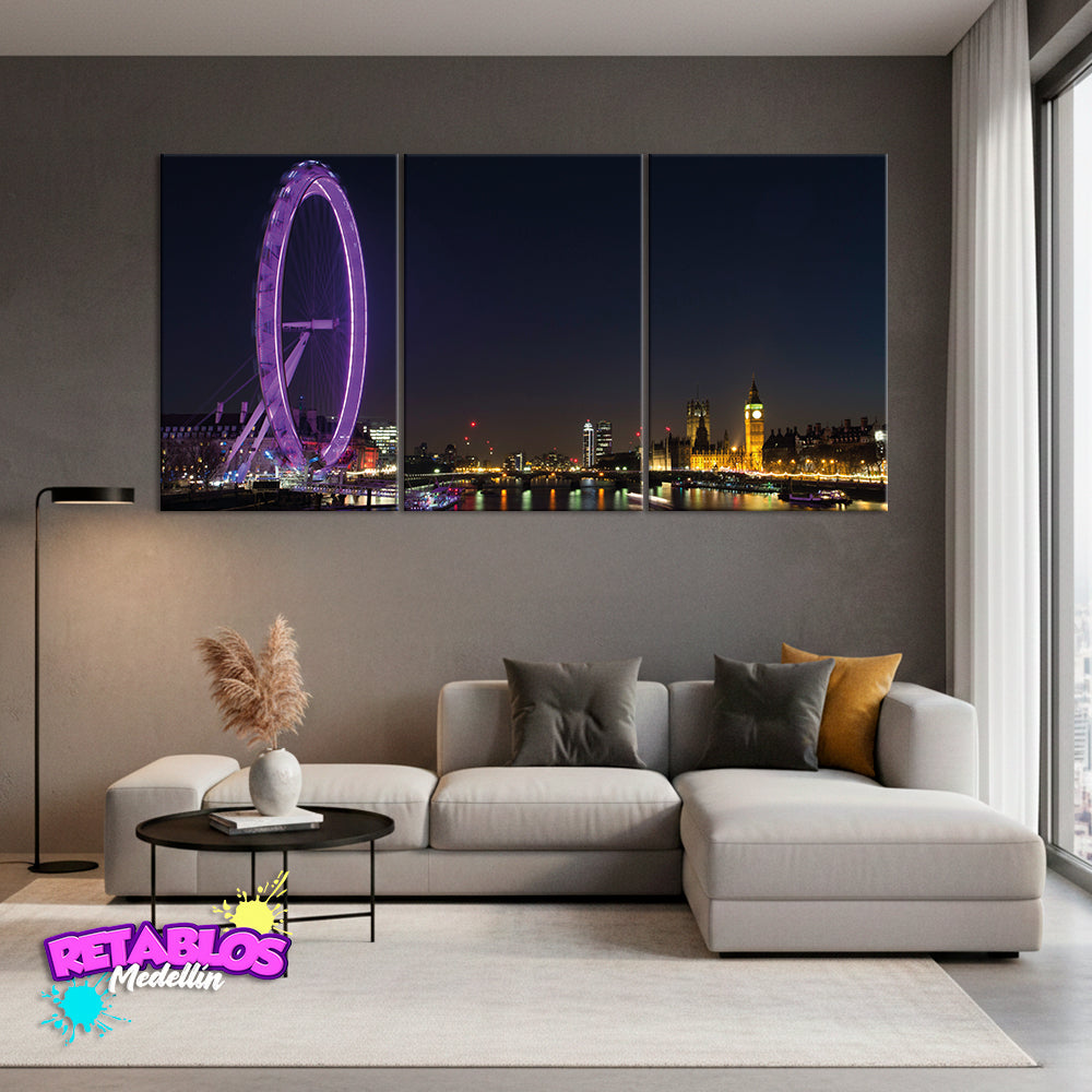 C14 LONDON EYE AT NIGHT 3 PIEZAS