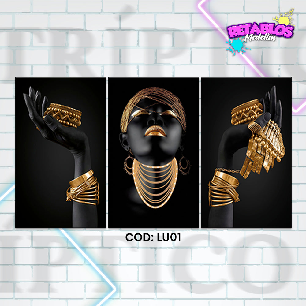 LU01 ONYX & GOLD 3 PIEZAS