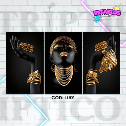 LU01 ONYX & GOLD 3 PIEZAS