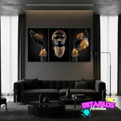 LU01 ONYX & GOLD 3 PIEZAS