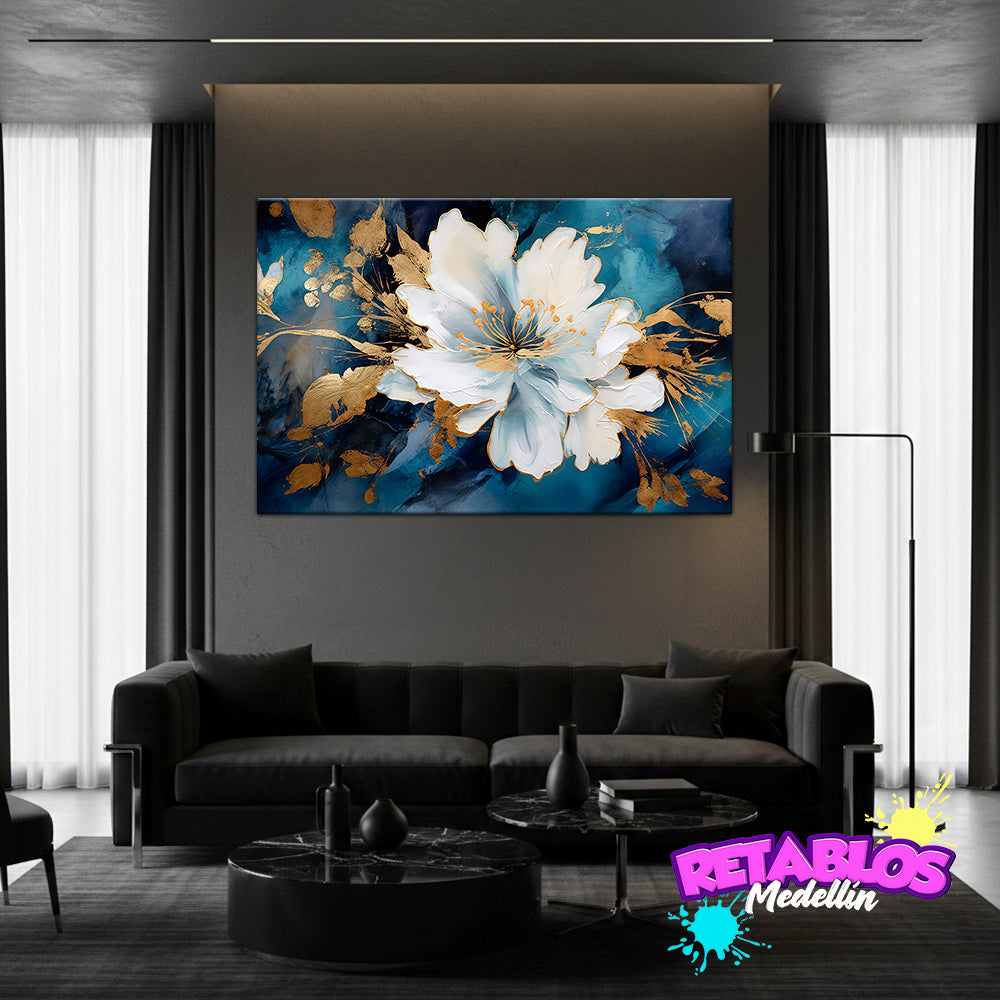 LU06 WHITE AND GOLD FLOWER