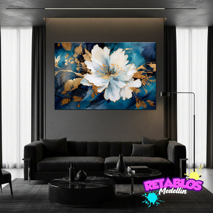 LU06 WHITE AND GOLD FLOWER