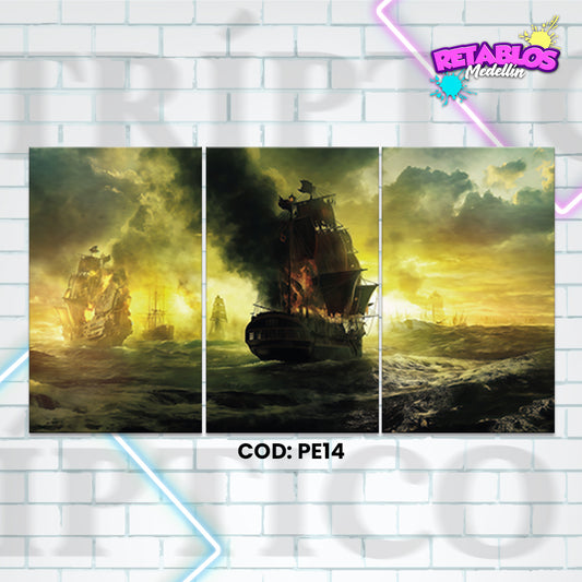 PE14 PIRATAS DEL CARIBE 3 PIEZAS