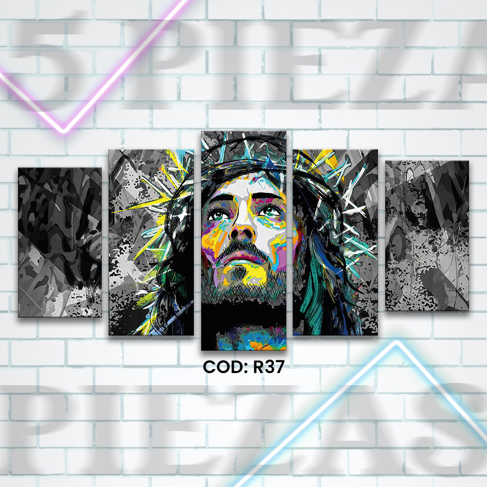 R37 JESUS COLOR ART 5 PIEZAS