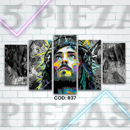 R37 JESUS COLOR ART 5 PIEZAS