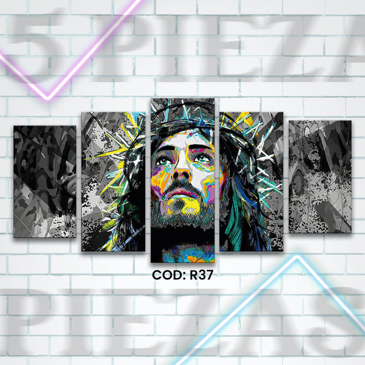 R37 JESUS COLOR ART 5 PIEZAS